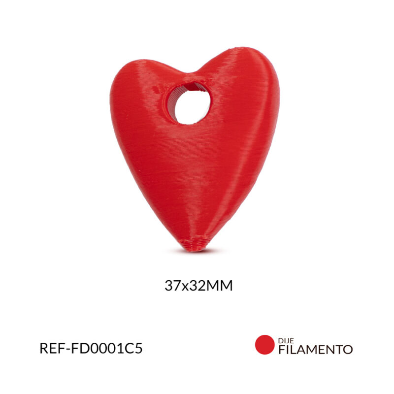 Dije filamento corazón 37x32mm x und