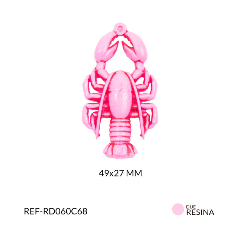 Dije resina langosta 49.5x27mm x und