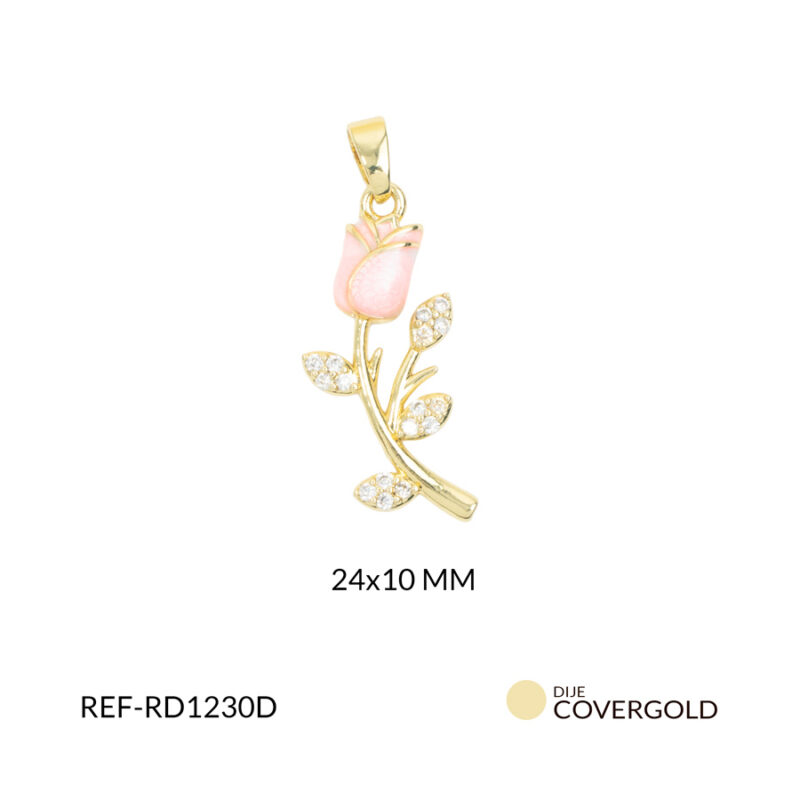 Dije covergold rosa 24x10mm x und