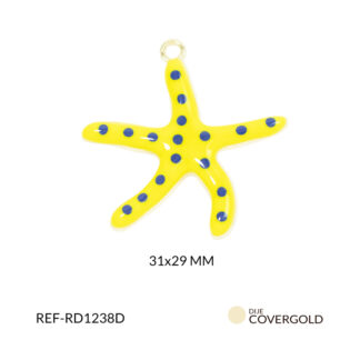 Dije covergold estrella de mar resina amarilla 31x29mm x und