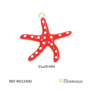 Dije covergold estrella de mar resina rojo 31x29mm x und