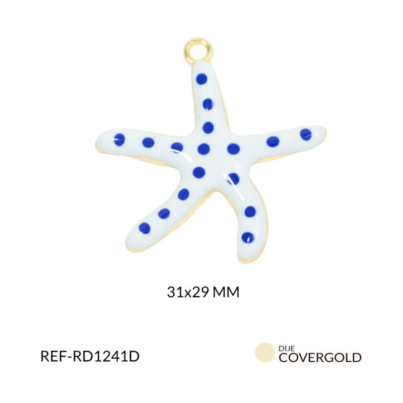 Dije covergold estrella de mar resina blanca 31x29mm x und
