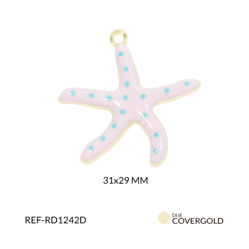 Dije covergold estrella de mar resina rosado 31x29mm x und