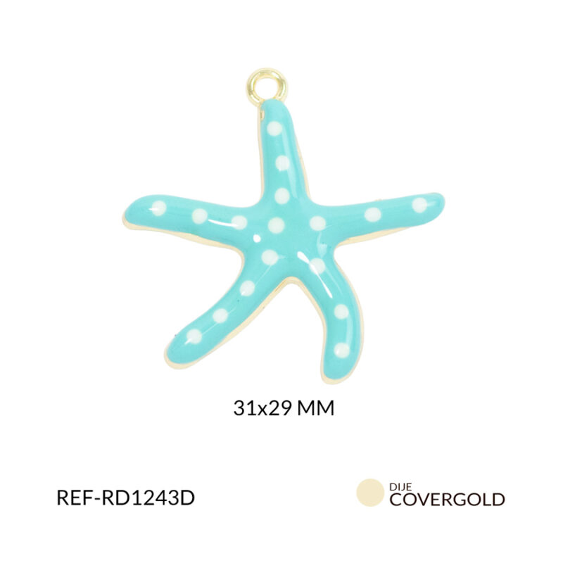 Dije covergold estrella de mar resina verde 31x29mm x und