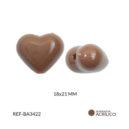 Separador acrílico corazon cafe18x21mm x 125gramos