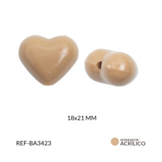Separador acrílico corazon chocolate inflado 18x21mm x 125gramos