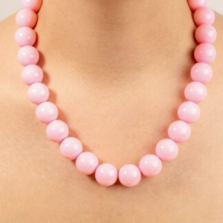 Collar terminado abaco color rosado x und
