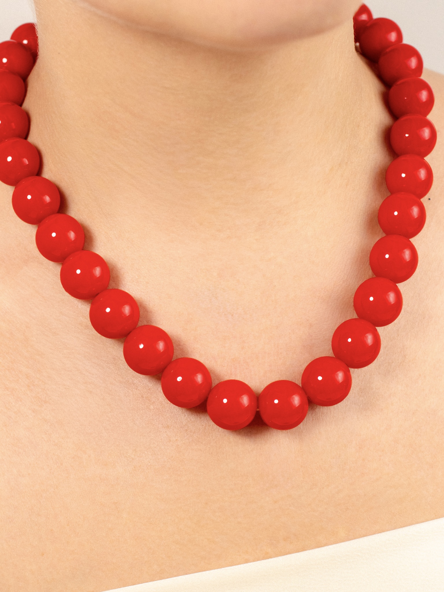 Collar terminado abaco color rojo x und