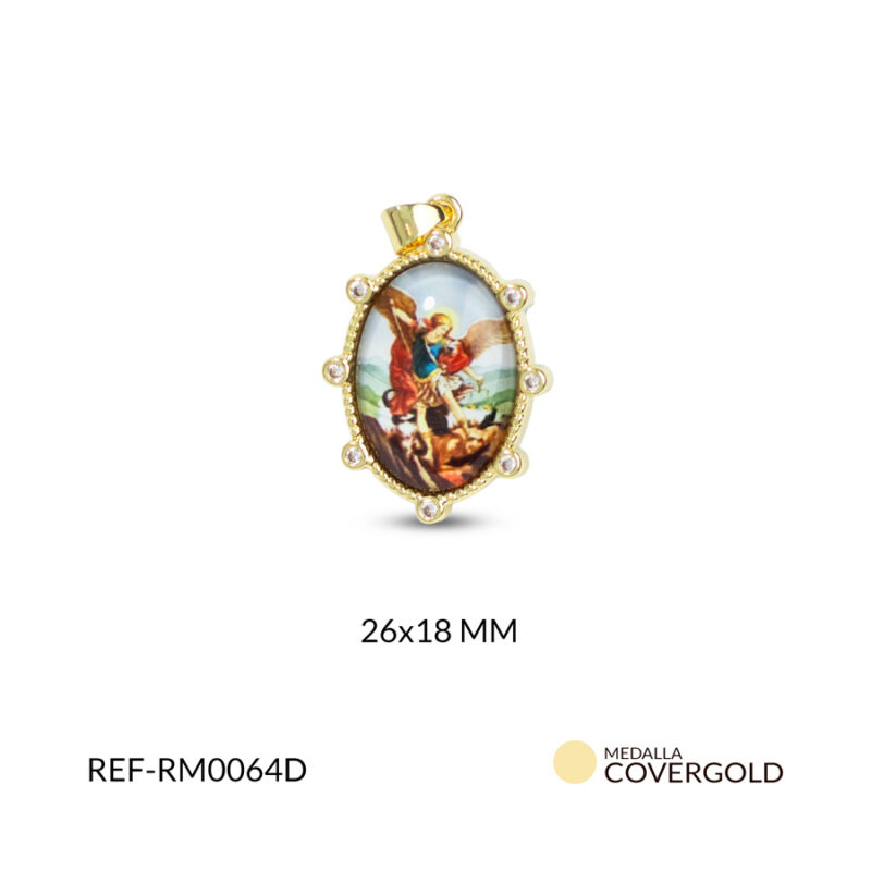 Medalla covergold ovalada san miguel arcángel 26x18mm x und