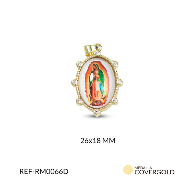 Medalla covergold ovalada virgen guadalupe 26x18mm x und