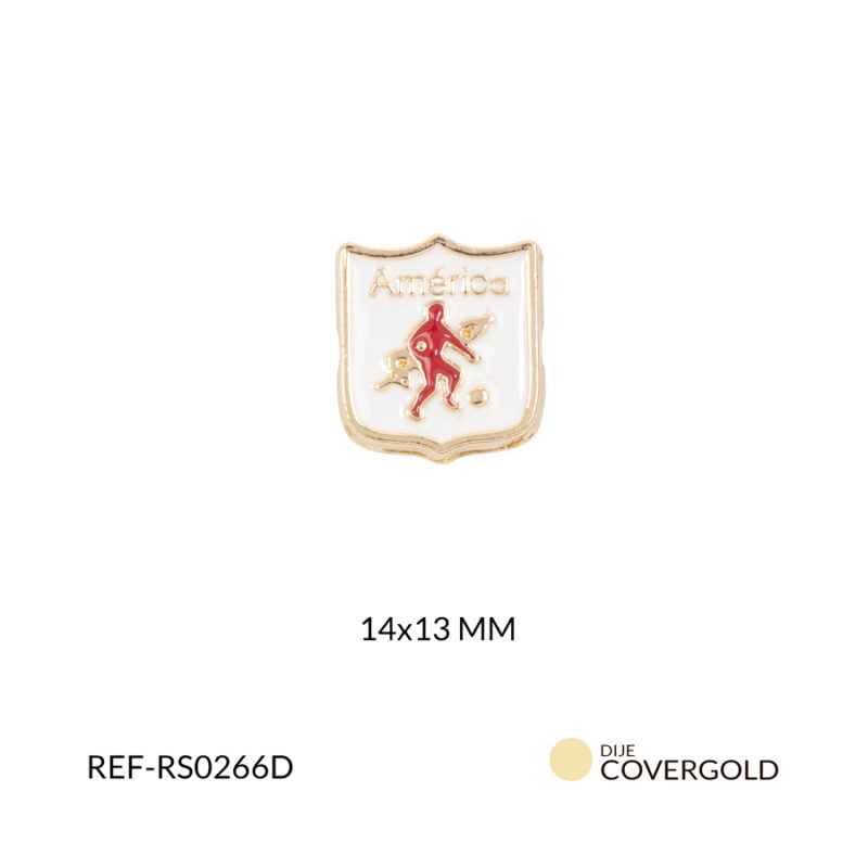 Separador covergold escudo america de cali 14x13mm x und