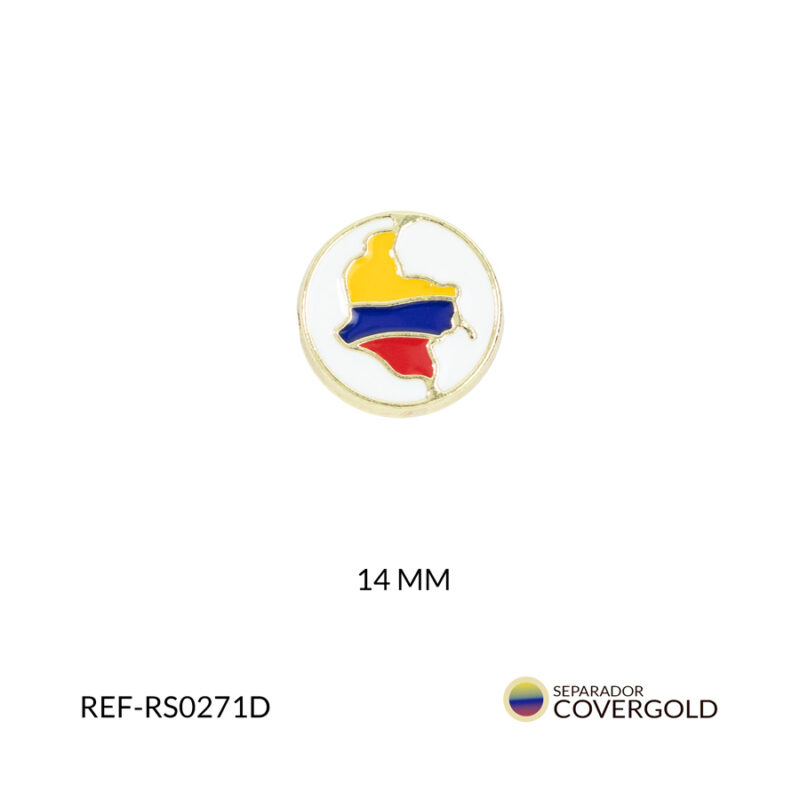 Separador redondo covergold mapa de Colombia 14mm x und
