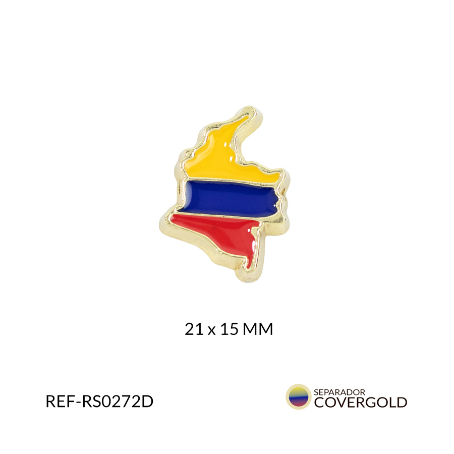 Separador covergold mapa de Colombia 21x15mm x und