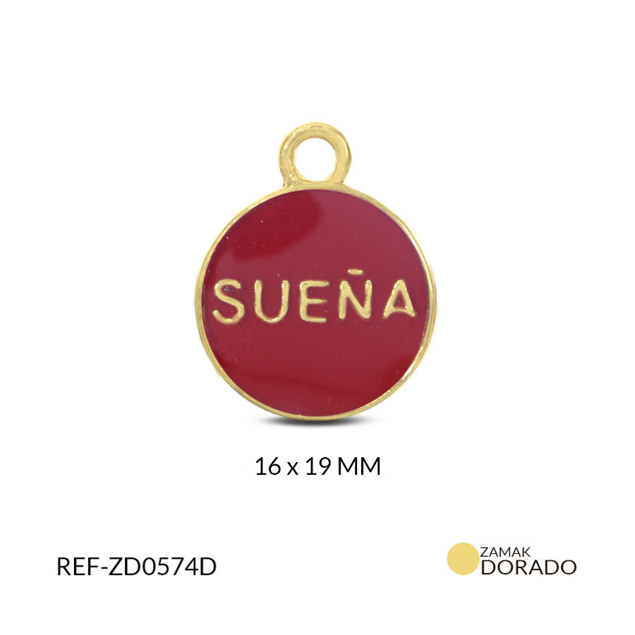 Dije zamak sueña resina roja 16x19mm x und