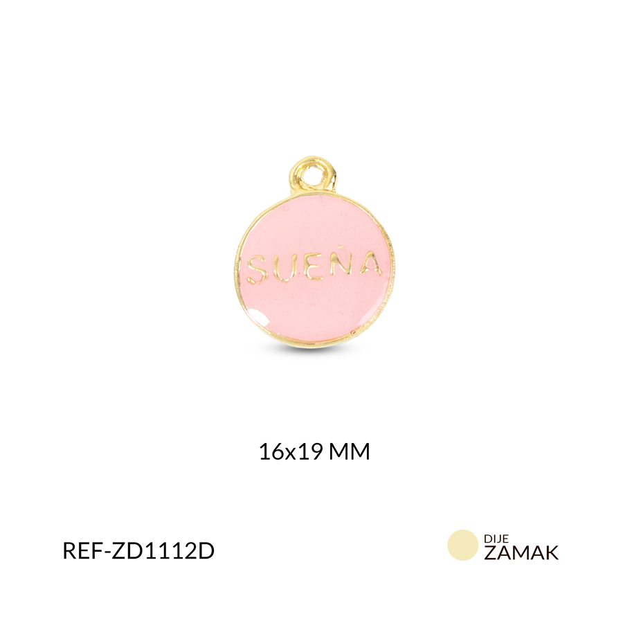 Dije zamak sueña resina rosado 16x19mm x und