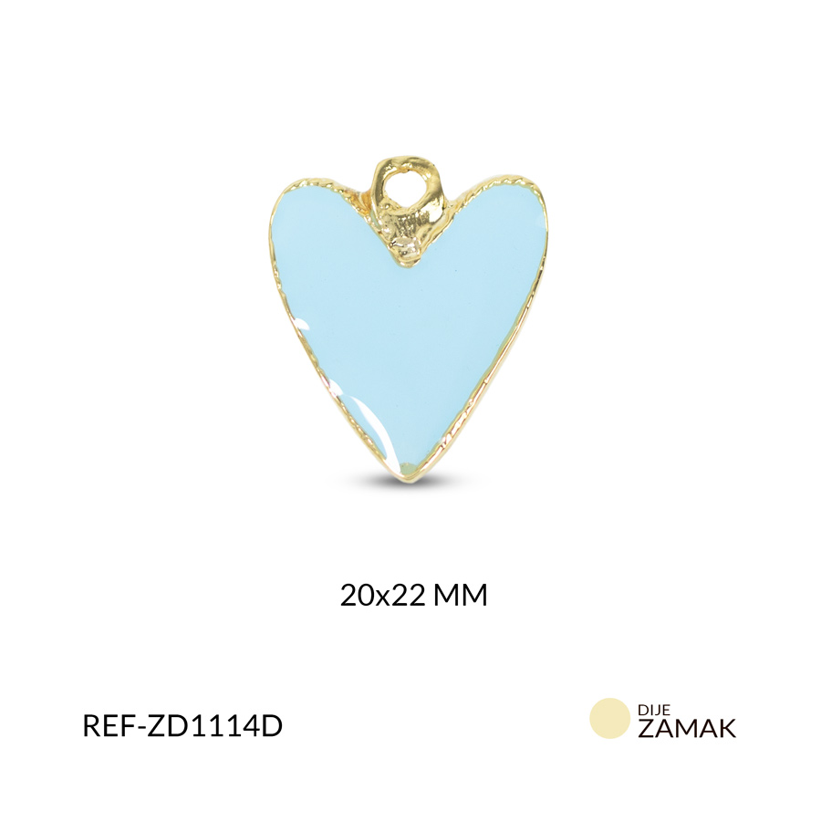 Dije zamak corazon resina azul celeste 20x22mm x und