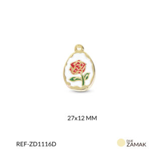 Dije zamak rosa roja 27x12mm x und
