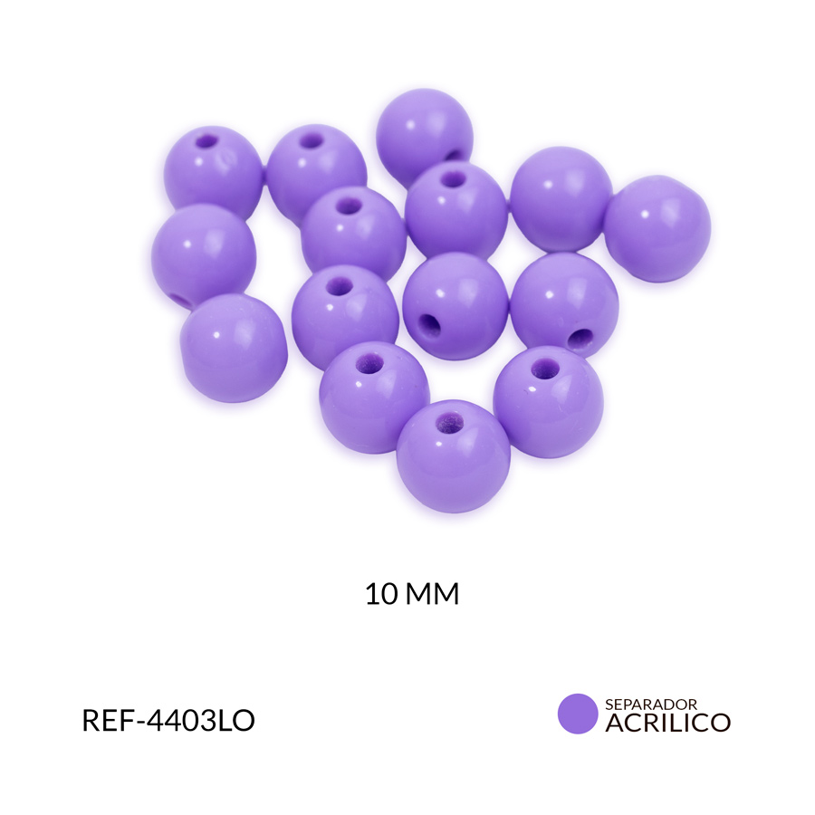 Abaco acrílico bola lila oscuro10mm x 125gramos