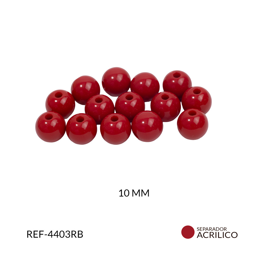 Abaco acrílico bola roja 10mm x 125gramos
