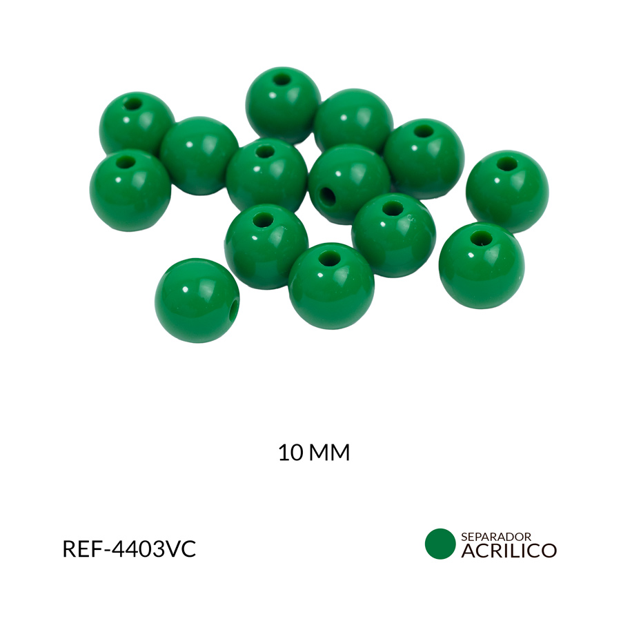 Abaco acrílico bola verde cali 10mm x 125gramos