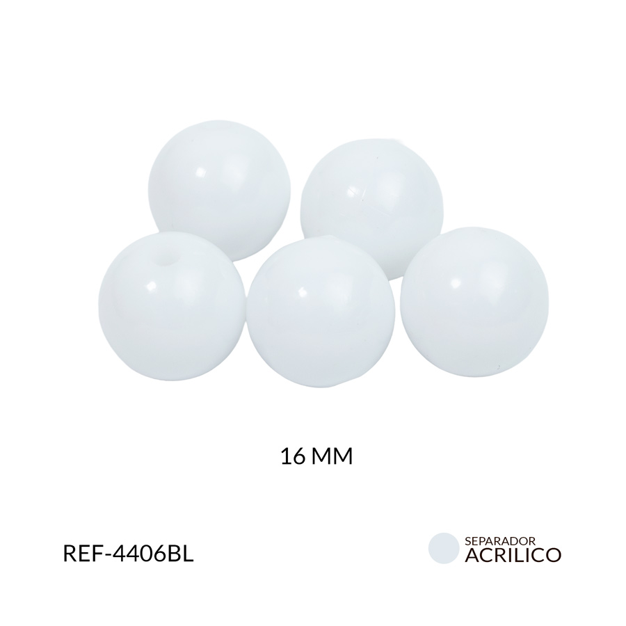 Abaco acrílico bola blanco16mm x 125grm
