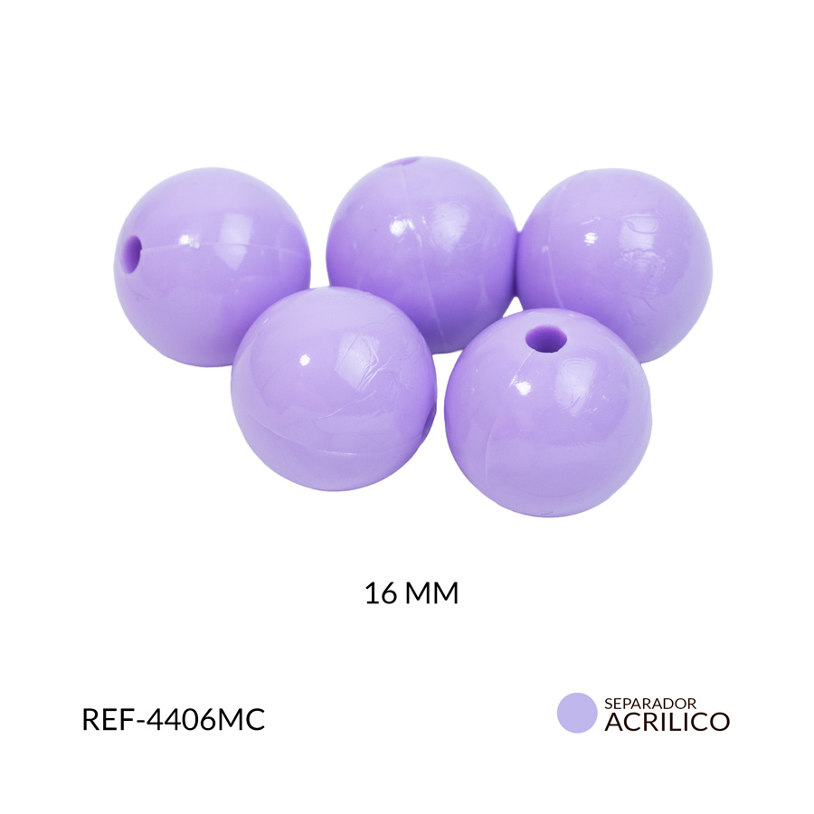 Abaco acrílico bola morado claro 16mm x 125grm