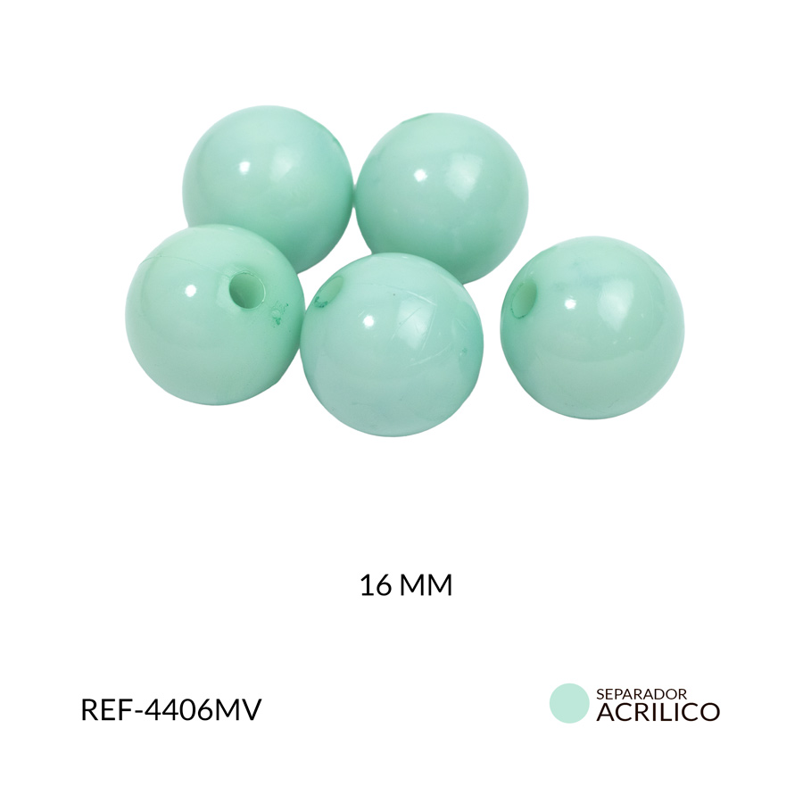 Abaco acrílico bola verde menta 16mm x 125gramos