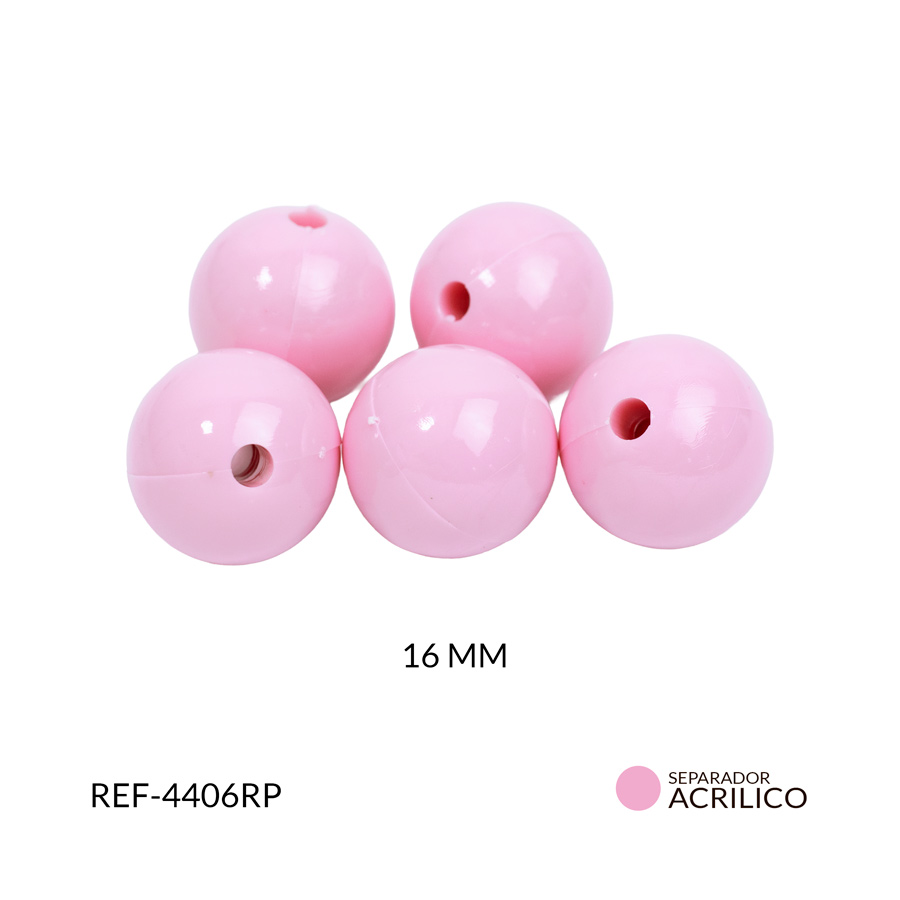 Abaco acrílico bola rosado claro 16mm x 125grm