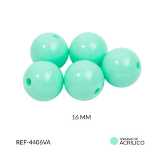 Abaco acrílico bola verde menta 16mm x 125grm