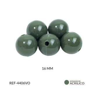 Abaco acrílico bola verde oliva 16mm x 125grm