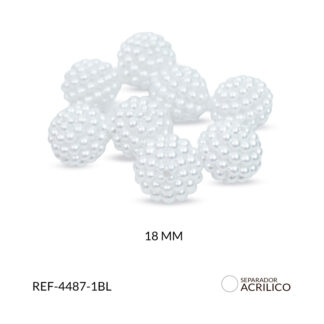 Perla acrílico agrupada blanco 18mm x 20gramos