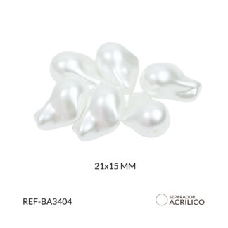 Separador acrílico imitación perla deforme 21x15mm x 10grm