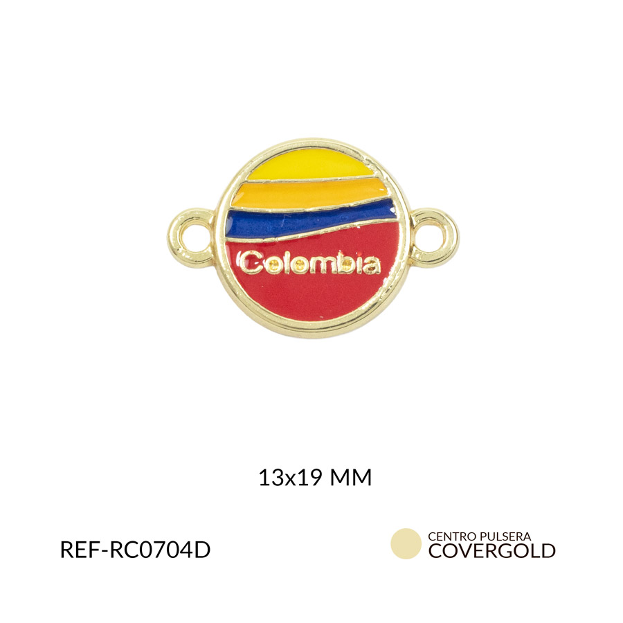 Centro pulsera covergold redondo colombia 13x19mm x und