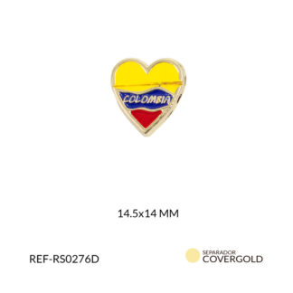 Separador covergold corazon colombia 14.5x 14mm x und