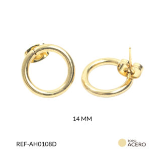 Herraje acero para arete aro para tejer 14mm x par