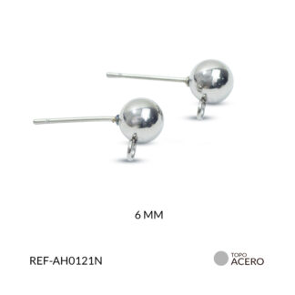 Herraje acero balin + argolla 6mm x par