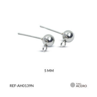 Herraje acero balin + argolla 5mm x par