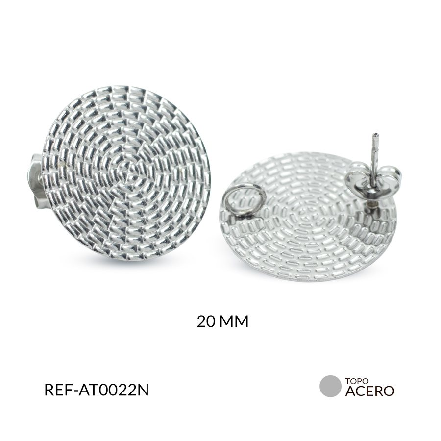 Topo acero redondo texturizado 20mm x par