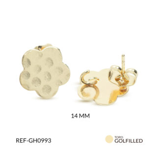 Herraje golfi para arete flor 14mm x par
