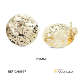 Herraje para arete de golfi redondo corrugado 20mm x par