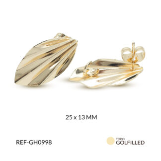 Herraje golfi para aretes hoja calada 25x13mm x par