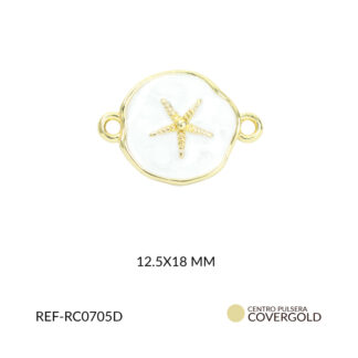 Centro pulsera covergol resina blanca estrella de mar 12.5x18mm
