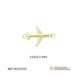 Centro pulsera covergold avión liso 11x16.5mm