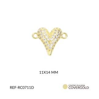 Centro pulsera covergold corazón alargado circones 11x14mm