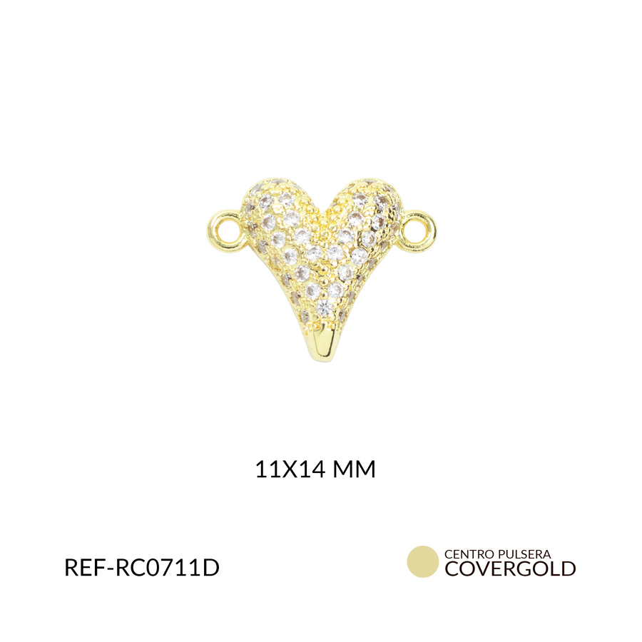 Centro pulsera covergold corazón alargado circones 11x14mm