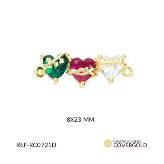 Centro pulsera covergold sagrado corazón triple circón