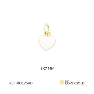 Dije covergold corazon mini resina blanca 8x7mm x und