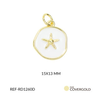 Dije covergold circulo deforme resina blanca estrella de mar 15x13mm x und