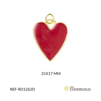 Dije covergold corazon resina roja 21x17mm x und