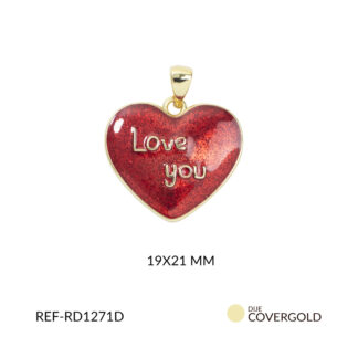 Dije covergold corazon love you resina roja 19x21 x und